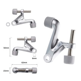 Cosnys 2 Pack Hinge Pin Door Stopper,Adjustable Heavy Duty Door Hinge Stopper 2-3/8"x15/16"Convenient Door Stopper for Door Hinges,with Black Rubber Bumper Tips,Easy Installation