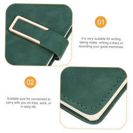 DOITOOL 1 Set Vintage Notebook and Pen Set Retro Planning Notepad for Daily Use for Office School and Home PU Cover Green