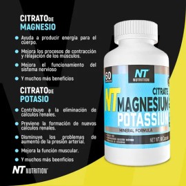 Citrato De Magnesio Y Potasio 500 Mg Por Porcion 60 Cap Nt Nutrition Sports Sabor Sin Sabor                                                           