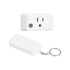 TREEWELL Remote Control Outlet, 200FT Long Range Wireless Light Switch, Mini Electrical Outlet Plug, 15A/1875W High-Power for Lamps, Lights, Household Appliances, FCC & ETL Listed