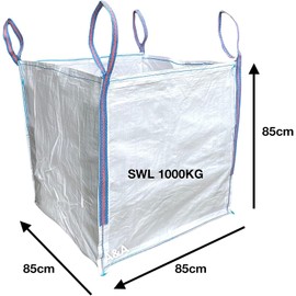 A&A SUPPLIES UK A&A SUPPLIES UK - 1 Tonne Builders Bag 85 x 85 x 85cm FIBC Bulk Jumbo Ton Bags Garden Waste Sack Rubbish Heavy Duty Industrial Woven Material Skip Storage (1 BAG)