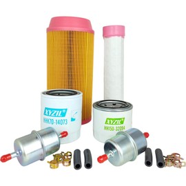 XYZIL Maintenance Filter Kit Compatible with Kubota ZD323 ZD331 ZD326 Zero Turn Mower (HST) Lube Oil In-Line Air HST Filter HH150-32094 12581-43012 K3181-82240 K3181-82250 HHK70-14070