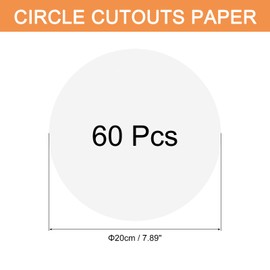 QUARKZMAN Pack of 60 White Paper Circle Cutouts, 8 Inch Round Cut-Outs, 200 g/m²/75 lb Circle Cardboard for DIY Crafts, Classroom Bulletin Board Decoration