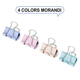 POERMA 120pcs Colored Binder Clips,15mm Small Metal Clips,Bulldog Clips for Office Supplies,Paper Clips and Home Supplies,60 Per Box,2 Boxes(4 Color)