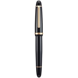 Jinhao X850 - Pluma estilográfica extra fina con convertidor, color negro con clip dorado para escritura de metal