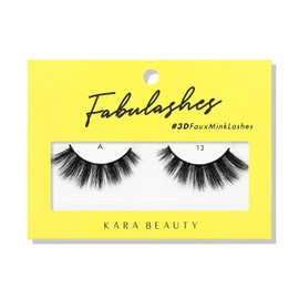 KARA BEAUTY Fabulashes Bold 3D Faux Mink Strip Lashes – Thick Fake Eyelashes, Dramatic Lash Strips for Goth & Full Glam – Reusable Fluffy Falsies with Wispy Volume - Style A13