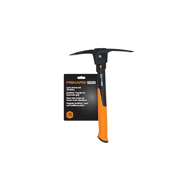Fiskars IsoCore Pickaxe Mattock with Shock Absorbing Handle, 1.5 lb
