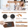 Kogonee Wooden Digital Alarm Clock, 0-100% Dimmer, 2 Alarm Settings,
