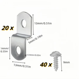 20 pcs Canvas Offset Clips Framing Tools,Canvas Painting Mounting Tools, Offset Canvas Clips, with 40 Screws, Z Brackets Picture Frame Backing Fixing Hardware Supplies Accessories
