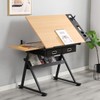 DlandHome Adjustable Drafting Table Craft Table Drawing Desk Hobby Table