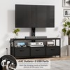 JUSTOGO TV Stand with Mount and Power Outlet, TV Stand