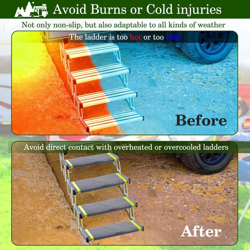 HOMEE RV Step Covers 4 Packs with Reflective Strips,Camper Step
