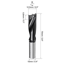 sourcing map Brad Point Drill Bits for Wood 12.5mm x 70mm Forward Turning HSS for Woodworking Carpentry Drilling Tool