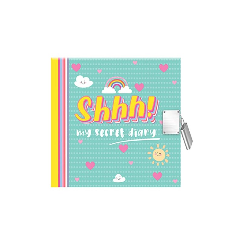 DESIGN GROUP Shhh! My Secret Diary Blue Rainbow Design Padlock