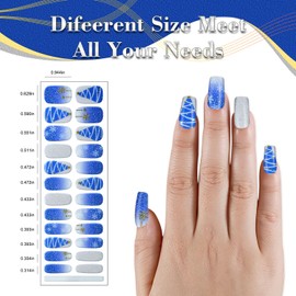 XEAOHESY 1 Sheet 24pcs Christmas Semi Cured Gel Nail Strips, Sticky and Not Easy to Fall Off, Softer and More Fitting, Waterproof and Long-Lasting, Needs to Be Cured With a Lamp(Style 3)