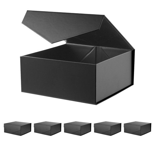 BLK&WH BLK&WH 6 Collapsible Groomsman Gift Boxes with Magnetic Lids,