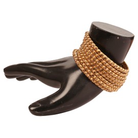 New! Touchstone "Silk Thread Bangle Collection" Indian Bollywood Hand Woven Silk Thread Golden Color Rhinestone Designer Jewelry Bracelets Bangle Set of 8 For Women.