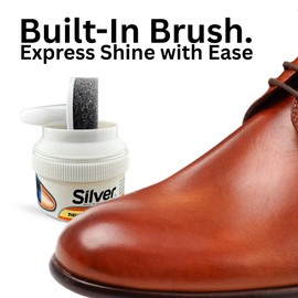 Silver Express Shoe Polish Cream (Neutral), 1.69 Fl Oz Jar with Polish Applicator for Instant Shine on Leather, Dress Shoes & Boots, +10 Full Shines per Jar; 3-Pack of 1.69 Fl Oz Jars (5.07 Fl Oz)