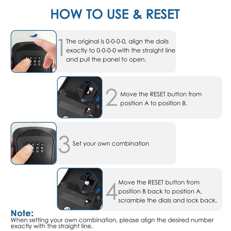 GIVERARE 2 Pack Key Lock Box Combination, 4-Digit Lockbox Wall