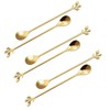 Long Handle Ice Tea Spoons Set Ice Cream Leaf Spoon