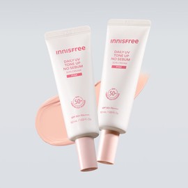 innisfree [파데프리] 이니스프리 데일리 UV 톤업 노세범 선크림 SPF50+ PA4+ (핑크) 50ml, 2개