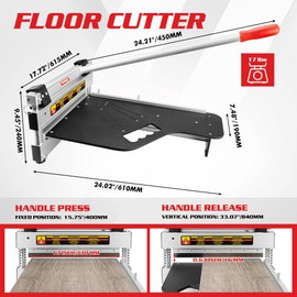 Goldblatt 13" Laminate Floor Cutter, Professional Vinyl Floor Cutter, Aluminum Alloy Body, Tungsten Steel Blade - Cuts Parquet, Engineered Hardwood, VCT, LVT, SPC, PVC, LVP, WPC