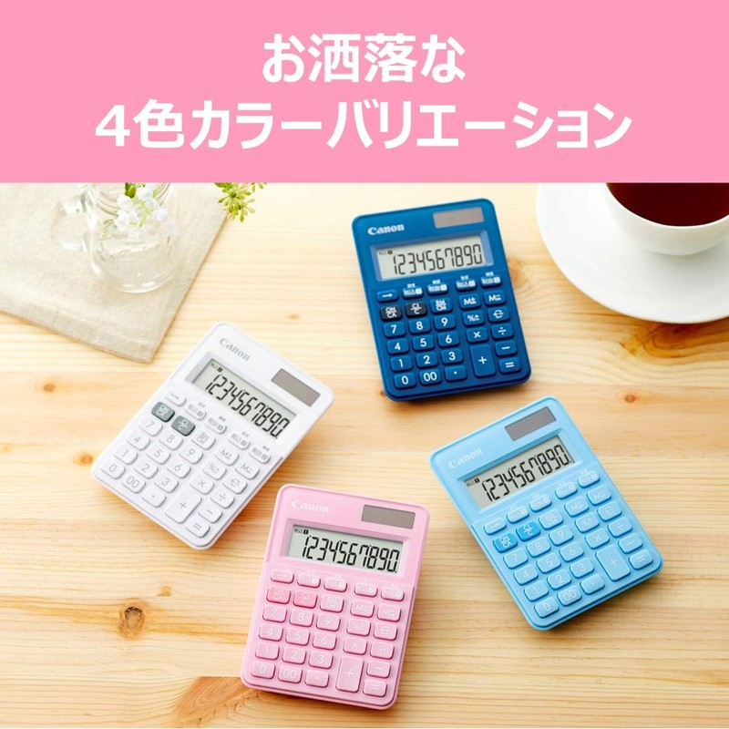 Canon LS-100WT-SW Colorful Calculator, 10 Digits, Mini Tabletop Size, W