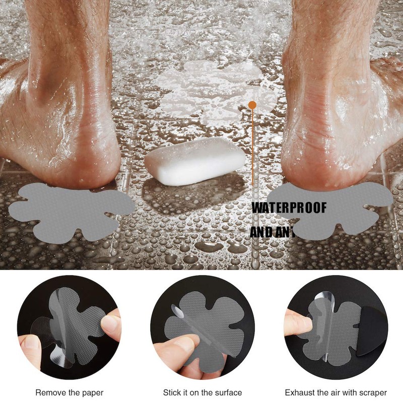 Secopad Bathtub Stickers Non-Slip, 24PCS Safety Shower Treads Adhesive Appliques
