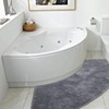 Seavish Luxury Grey Shag Curved Bath Rug, 18 x 57