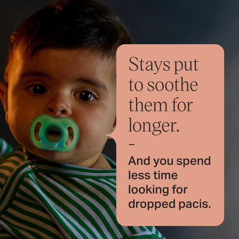 Tommee Tippee Stay Put Pacifier Set, Contains 2 Ultra-Light StayPut