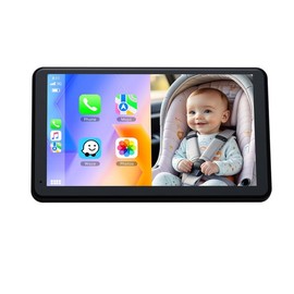 Baby Car Camera for Backseat - 7" HD Car Baby Monitor with CarPlay, 1080p IR Night Vision, 150° Wide Angle, USB Powered, Backseat Camera for Kids Infants Rear Facing Mirror
