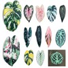 12 pcs Leaf Shaped Fridge Magnets, Plant Themed Decorative Acrylic