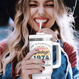 Generic 50th Birthday Gifts for Women Men,1974 Vintage Tumbler,1974 Birthday Gifts for Women, 50 Year Old Birthday Gifts, onesize