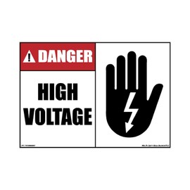 Danger High Voltage ANSI Red Black Safety Decal Unlimited Electrocution Shock Hazard Injury Warning Label Sticker Decal Made in America
