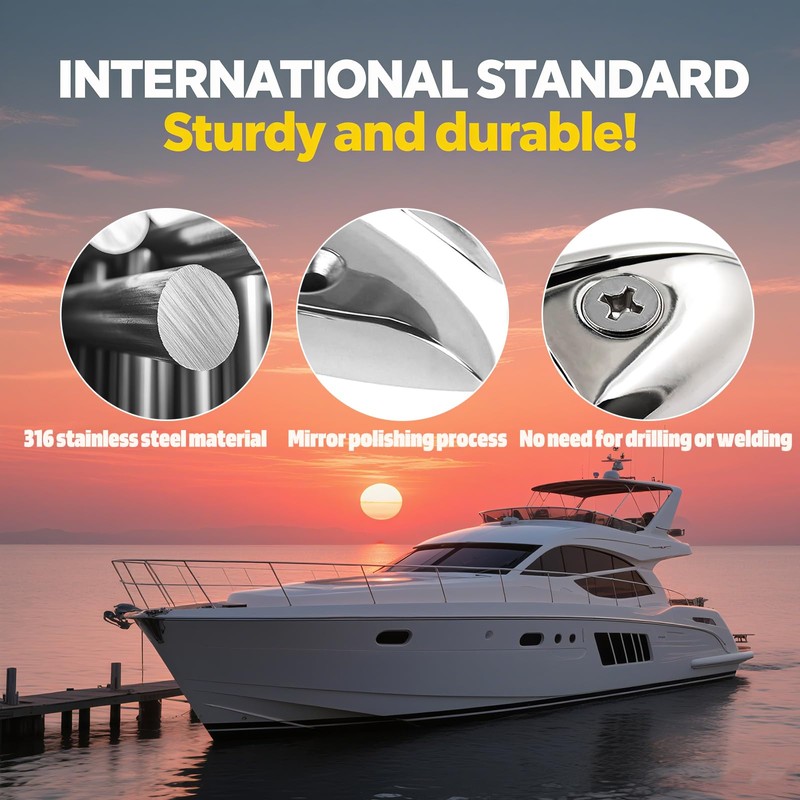 Pacify 2 Pack Folding Boat Cleats 316 Stainless Steel 4.5/5/6