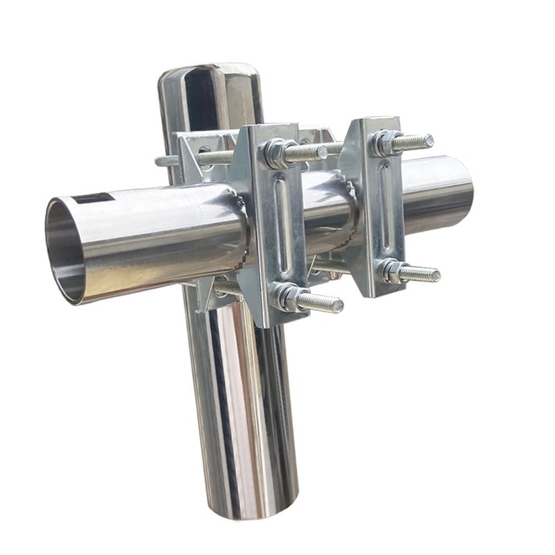 Sactulaz Double U-Bolt Clamp Bracket for Starlink Antenna Mount Pole