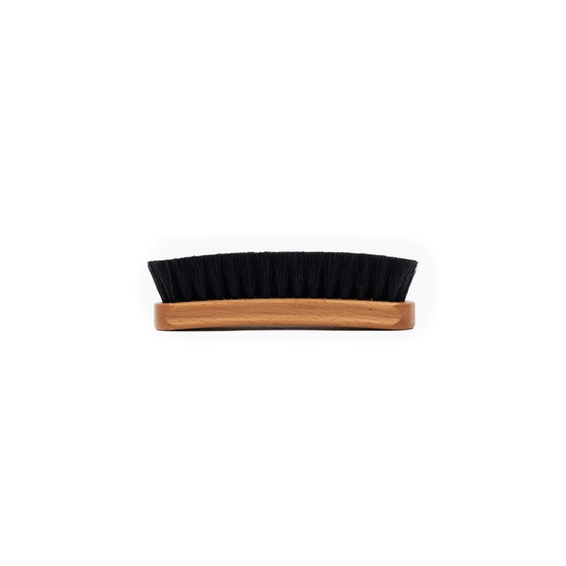 Premium Shoe Brush - Horsehair Shoe Brush - Concaved Handle