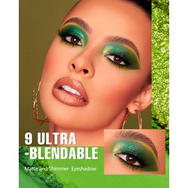 MAKI YIKA Green Eyeshadow Palette Long Lasting, Green Eye Shadow Makeup for Women, Pigmented & Ultra Blendable Green Eyeshadows, Green
