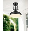 zeyu 11 Inch Semi Flush Mount Ceiling Light, 1-Light Industrial