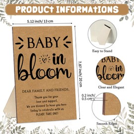 Maitys 100 Pcs Baby Shower Seed Packets Favors for Guests Baby in Bloom Wooden Sign Self Adhesive Envelopes Packet Storage Decor, No Seeds(Retro Wildflower)