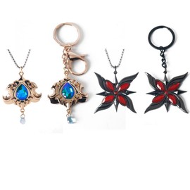 Genshin Neuvillette Necklace Arlecchino Keyring, Genshin Neuvillette Arlecchino Figure Pendant Cosplay Accessories Made of Metal, 4th Birthday Gift, Metal