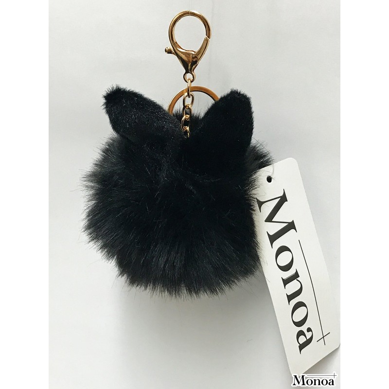 Monoa Women's Key Holder, Accessories, Cute, Rabbit Ears, Fake Fur