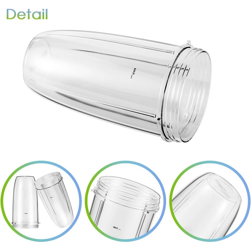2 Pack Blender Replacement Cups for Nutribullet Blender, 32oz Cups