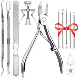 Kit de Herramientas para Uñas Encarnadas, 11 Kits Que Contienen Cortaúñas y Herramientas para Eliminar el Acné, Nail Clipper Trimmer Cutter Corrector Fixer ,Además de Herramientas para Eliminar el Acné y Las Espinillas