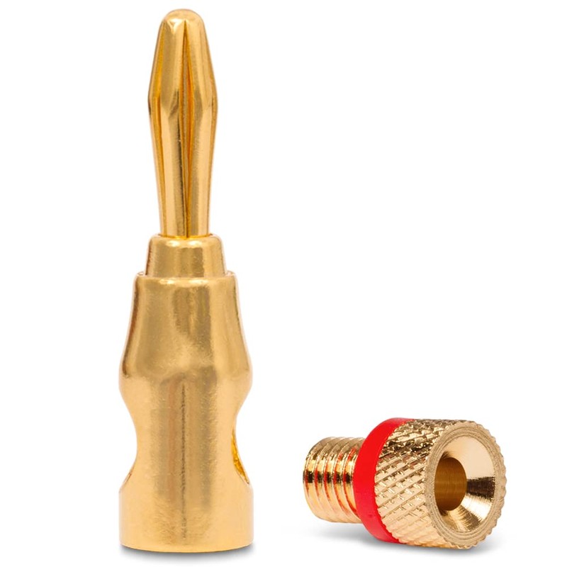 NAUC Banana Plug Banana Plug 24K Gold-Plated Screwable 4 Pieces
