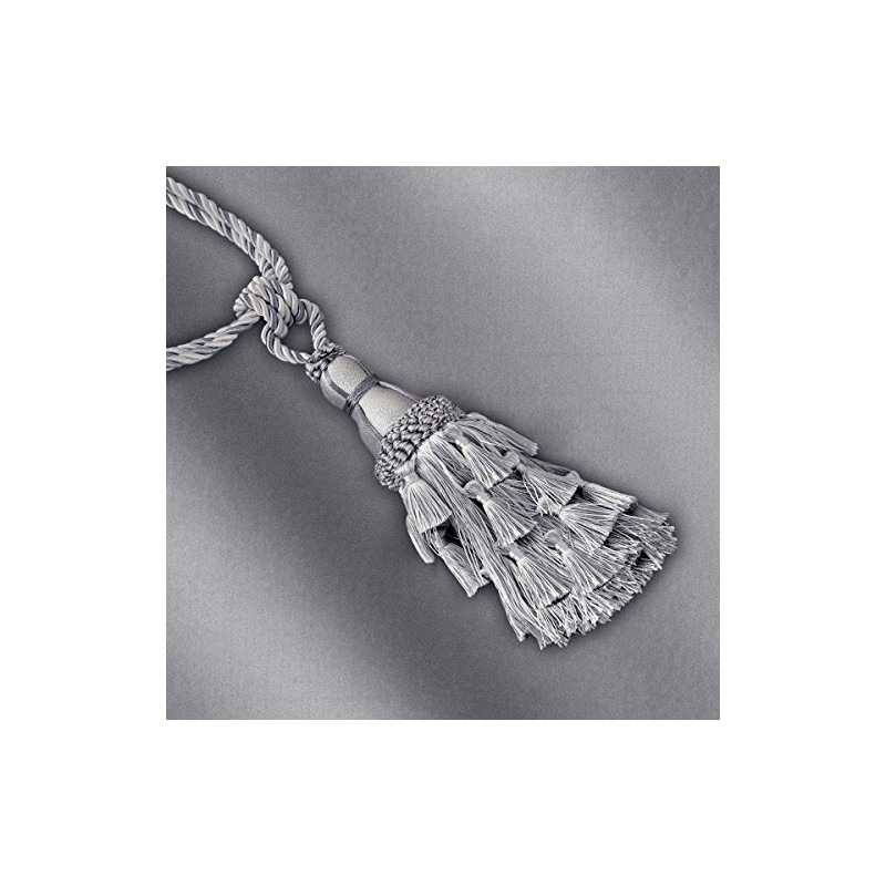 Elrene Home Fashions Charlotte Decorative Tassel Window-Curtain Tieback, 24", Silver