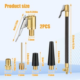 Yqhugbc Car Valve Adapter, Multifunctional Valve Adapter Set, Car Valve Lever Plug, Car Valve Connector, Air Pump Thread Nozzle, Compatible with Bosch EasyPump, Suitable for Car Tyres