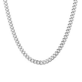 SAELACY 3.5/6/10mm Wide Silver Tone / 18K Gold Plated Cuban Chain for Men Women, Stainless Steel Miami Cuban Link Curb Chain Necklace, 18, 20, 22, 24,26, 28 Inch, length: 24", Stainless Steel, No