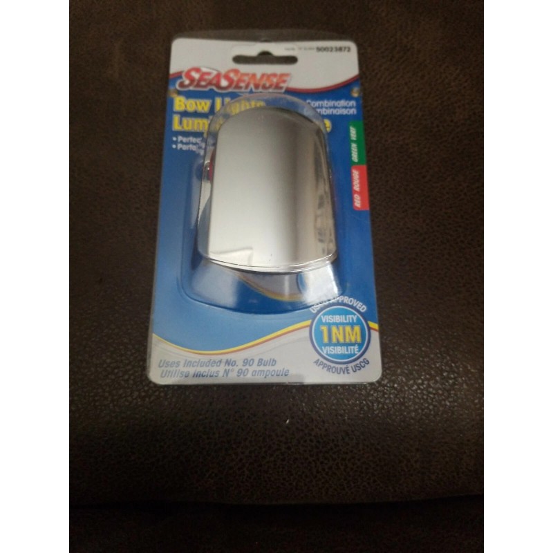Seasense Bow Light Combination Bi-Color (Red - Green) Chrome Small