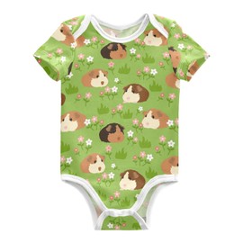 vvfelixl Baby Girls' Bodysuits Guinea Pig Short Sleeve Cotton Baby Clothes For Girls 3-6 Months Cavy